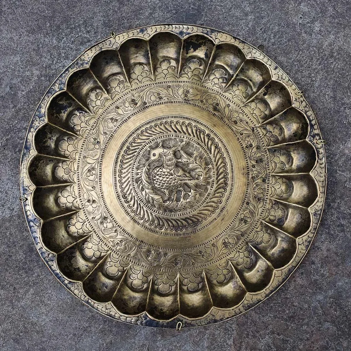 Original photo — Antique Brass Engraved Charger Plate