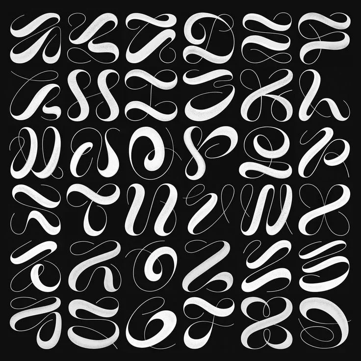 Original photo — Decorative Calligraphy Letterforms Grid